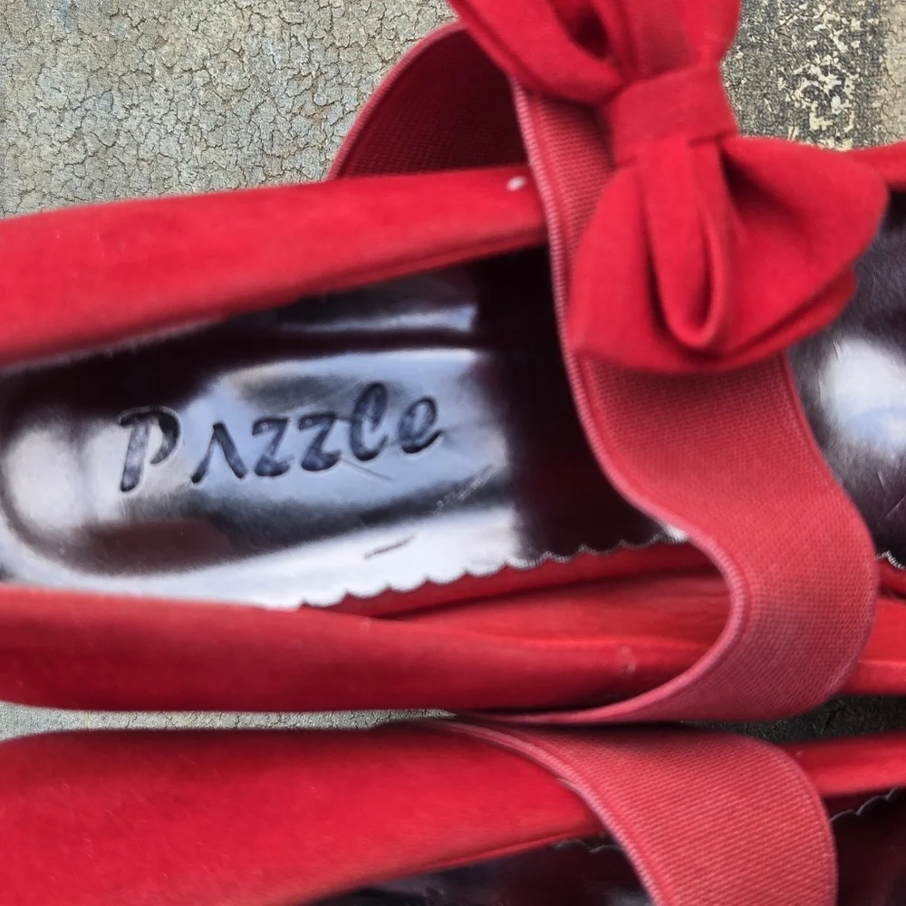 PazzCe Sz 9 Mary Jane Red Bow Heels Platform Pumps Ladies High Heeled
